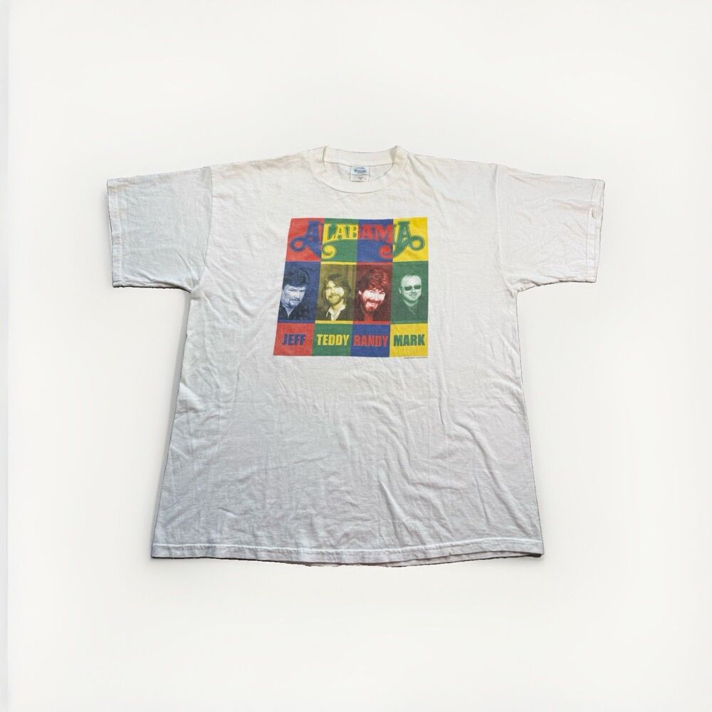 Vintage 90s Alabama Band Tultex Tour Shirt White Men’s 2XL